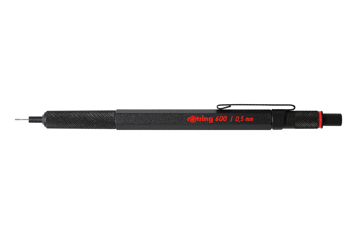 Rotring 600 0.7mm Zwart Vulpotlood